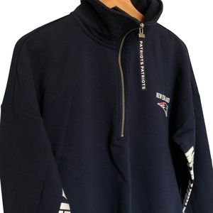 Navy NFL Team Apparel New England Patriots Half-Zip Pullover Sweatshirt, M/M